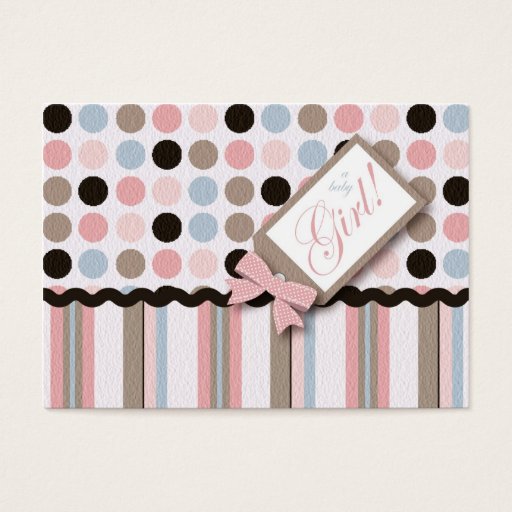 Customizable It's a Girl! Thank You Notecard Business Card Template
