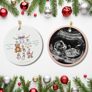 Its a Girl Ultrasound Pregnancy Announcement Baby Ceramic Ornament