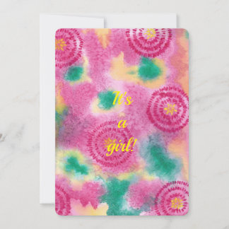 Its a girl Watercolor Baby Shower Invitations