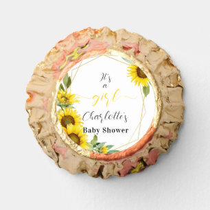 It's a Girl! Watercolor Sunflower Baby Shower Reese's Peanut Butter Cups