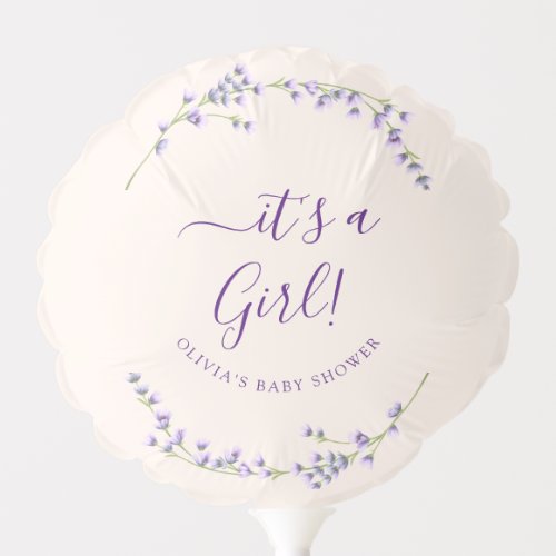 Its a Girl Wildflower Lavender Bliss Baby Shower  Balloon