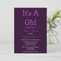 It's A Girl Winter Snowflake Baby Shower Invitation