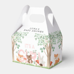 It&#39;s a Girl Woodland Baby Shower Favor Boxes
