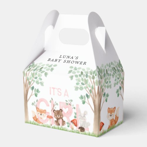 Its a Girl Woodland Baby Shower Favor Boxes