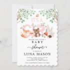 Its a Girl Woodland Baby Shower Invitation