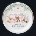 Its a Girl Woodland Baby Shower Paper Plates<br><div class="desc">Woodland Theme It's a Girl Baby Shower Paper Plate. Other matching items in our store.</div>