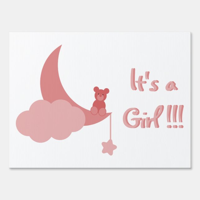 It's a Girl Yard Sign (Front)