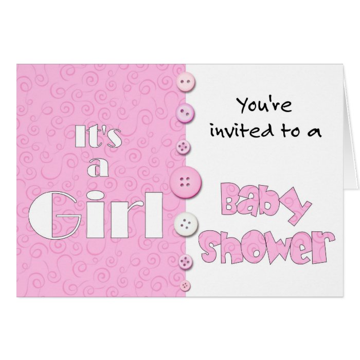 It's a Girl You're Invited to a Baby Shower Greeting Cards