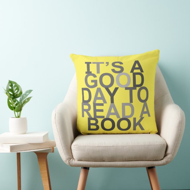 it's a good day to read a book throw pillow (Chair)