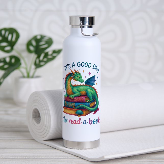 It's A Good Day To Read A Book  Water Bottle (Yoga (Rotated))
