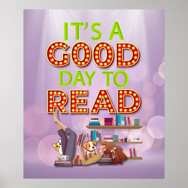 It's a Good Day to Read Modern Youthful  Poster (Front)