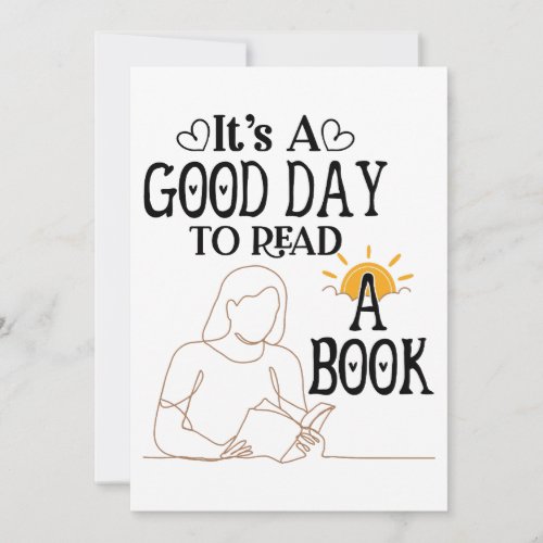 Its A Good Day To Read Shirt Bookish Shirt Book Thank You Card