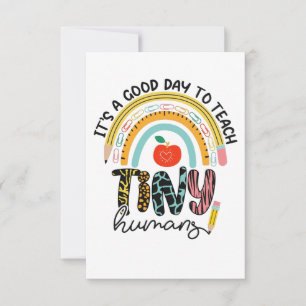 It's A Good Day To Teach Tiny Humans, No 1/2 RSVP Card