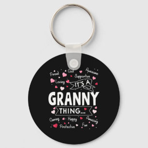 It's A Granny Thing Funny Sayings Cute Grandma Mot Keychain