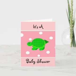 It's A Green Turtle Baby Shower Invitation