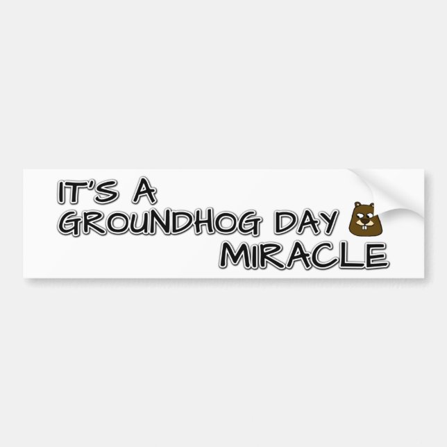 It's a groundhog day miracle bumper sticker (Front)