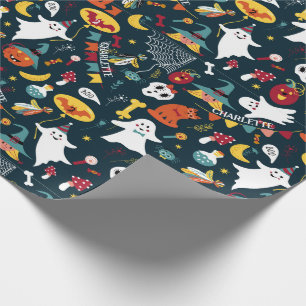 It's A Halloween Birthday Party Add Child's Name Wrapping Paper