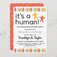 It's A  Human - Non Gender Reveal - Baby Shower Invitation