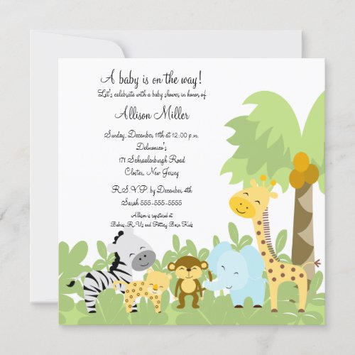It's A Jungle Baby Animails Baby Shower Invitation