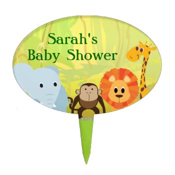 It's A Jungle Baby Shower Cake Topper by StarStruckDezigns at Zazzle