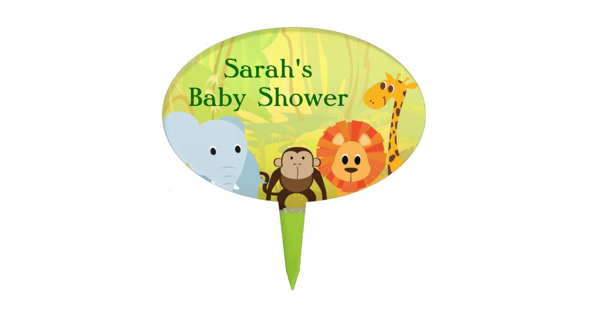 It S A Jungle Baby Shower Cake Topper Zazzle Com