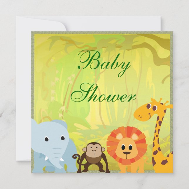 It's A Jungle Baby Shower Invitation (Front)