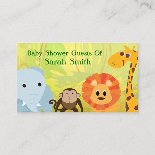 It's A Jungle Baby Shower Business Card Template
