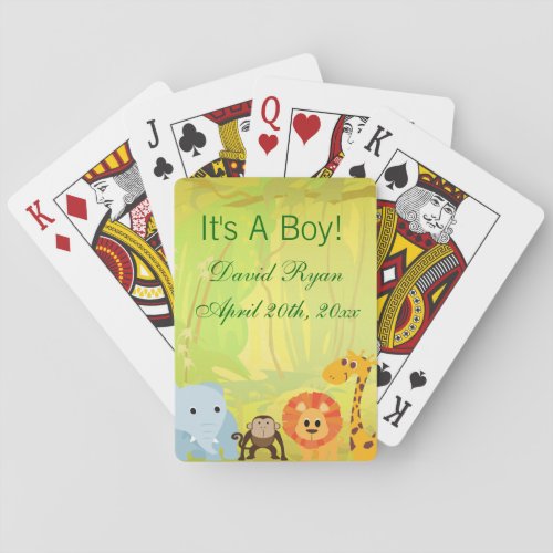 Its A Jungle Baby Shower Playing Cards