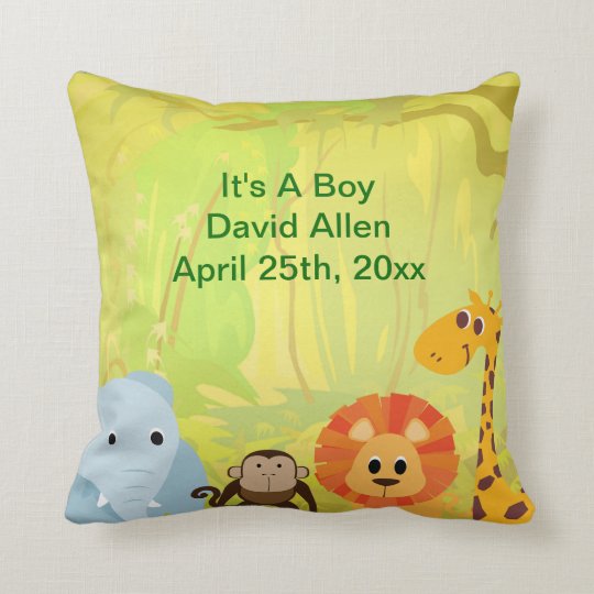 It's A Jungle Baby Shower Throw Pillow