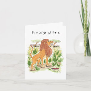 It's a Jungle Out There Lion Note Card