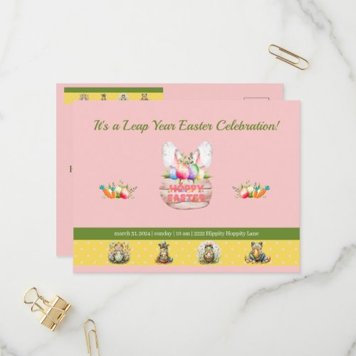 Its a Leap Year Easter Celebration Invitation Postcard