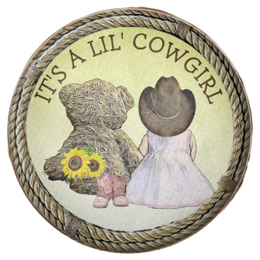 It's a Lil' Cowgirl Baby Shower    Chocolate Covered Oreo (Front)