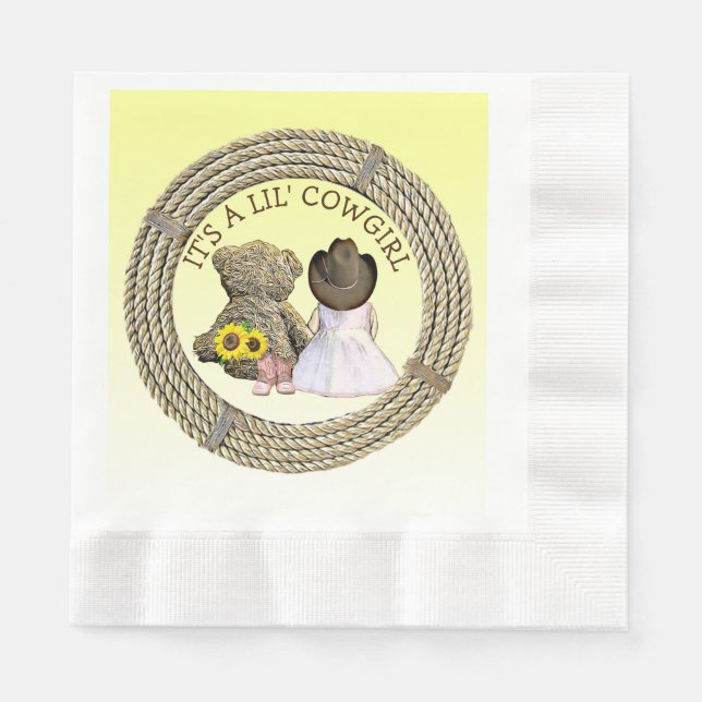 It's a Lil' Cowgirl Baby Shower    Napkins (Front)