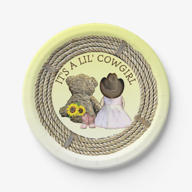 It's a Lil' Cowgirl Baby Shower    Paper Plates (Front)