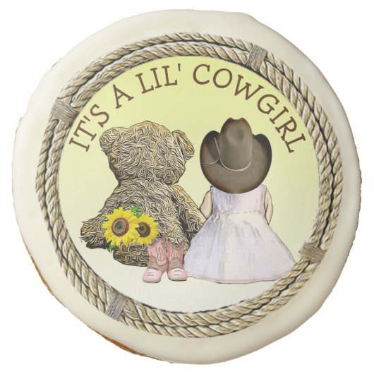 It's a Lil' Cowgirl Baby Shower    Sugar Cookie (Front)