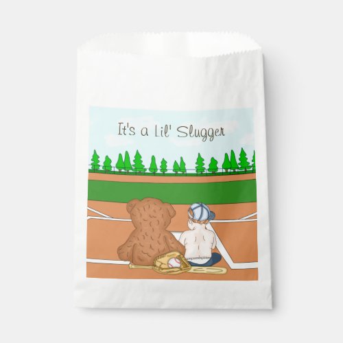 Its a Lil Slugger  Baseball Themed Baby Shower Favor Bag