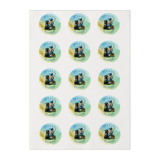 It's a Lil' Slugger | Boy's Baby Shower Edible Frosting Rounds (Sheet)