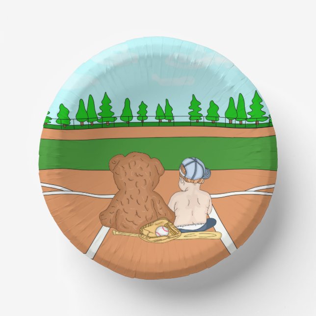 It's a Lil' Slugger Boy's Baseball Baby Shower   Paper Bowls (Front)