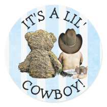 It's a Little Cowboy Baby Shower Stickers