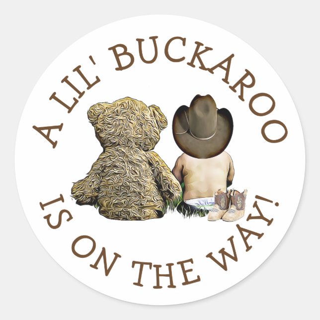 It's a Little Cowboy Baby Shower Stickers (Front)