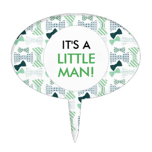 It's a LITTLE MAN BOW TIE baby shower cake topper