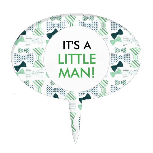 It's a LITTLE MAN BOW TIE baby shower cake topper (Front)