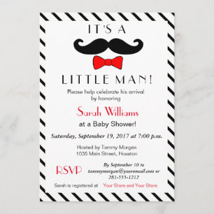 It's A Little Man Mustache and Bowtie Announcement