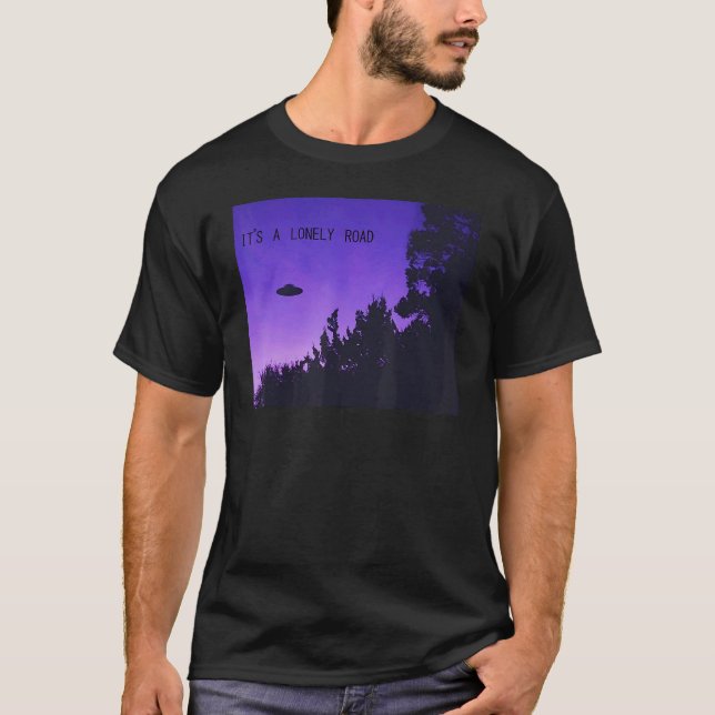 It's a Lonely Road Aesthetic Vaporwave T-Shirt (Front)