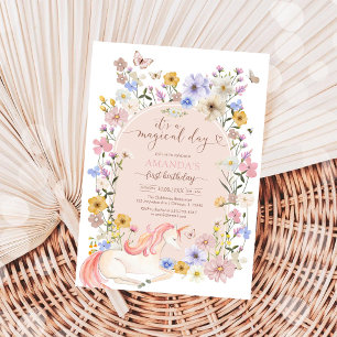 It's A Magical Day Wildflower Birthday Invitation