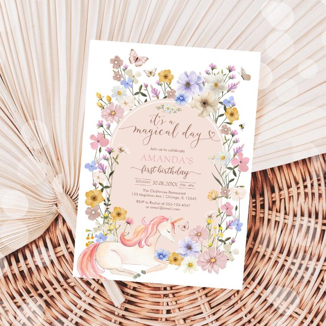 It's A Magical Day Wildflower Birthday Invitation (Creator Uploaded)