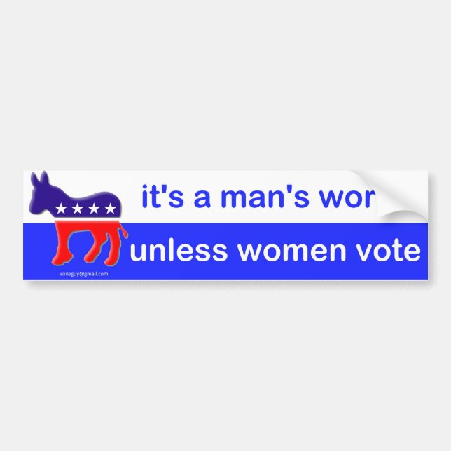 it's a man's world bumper sticker (Front)