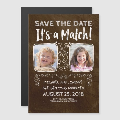 Its a Match _ Funny Save the Date Photo Magnetic Invitation