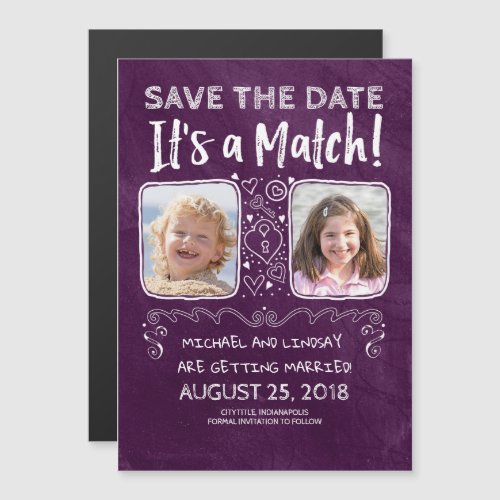 Its a Match _ Funny Save the Date Photo Magnetic Invitation