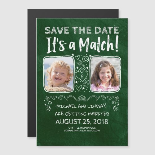 Its a Match _ Funny Save the Date Photo Magnetic Invitation